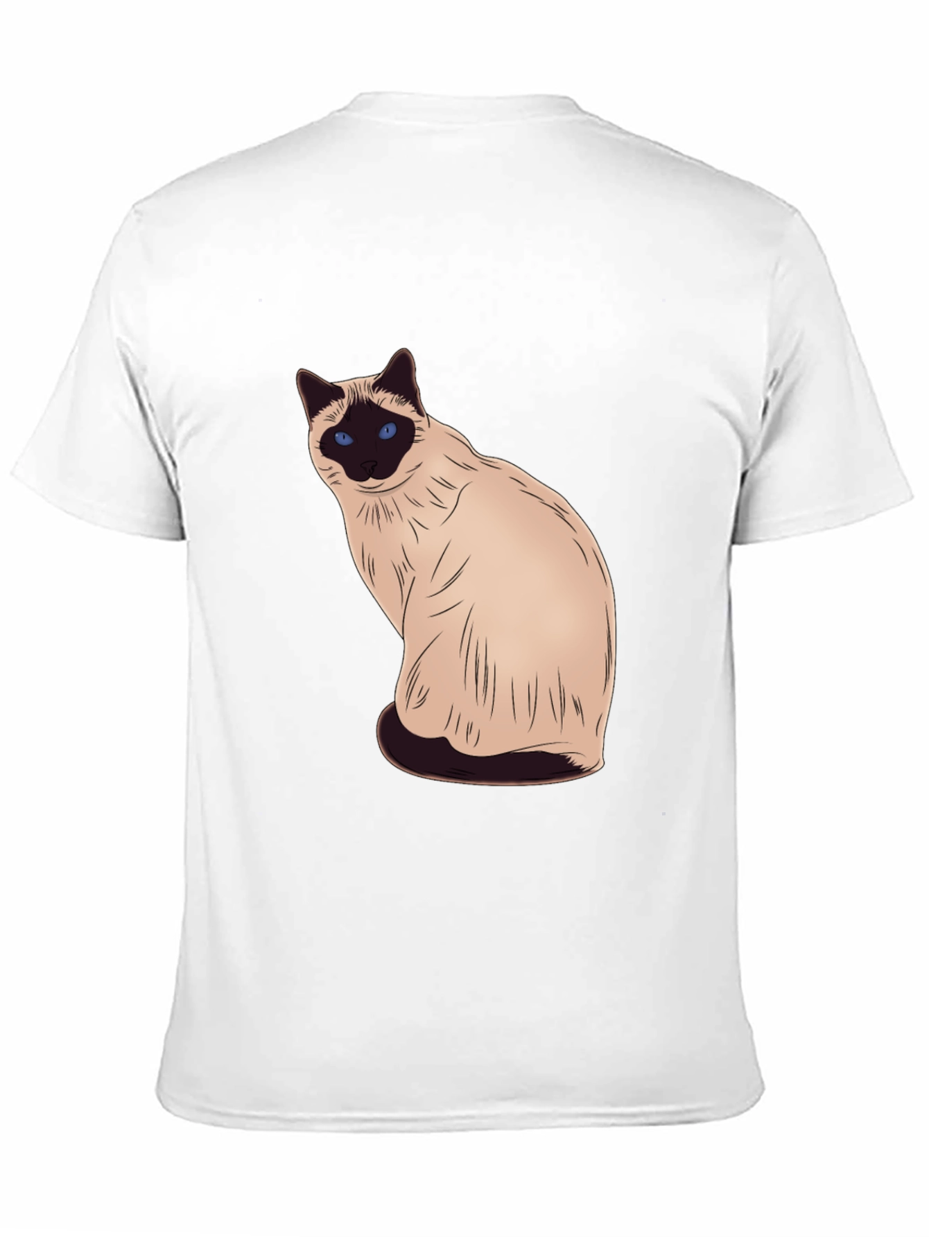 Siamese Cat Graphic Black T-Shirt