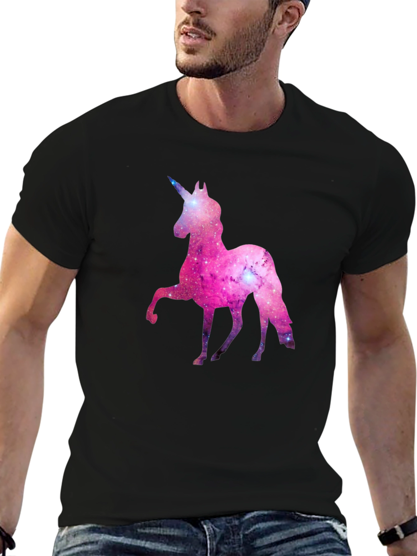 Galaxy Unicorn Black T-Shirt
