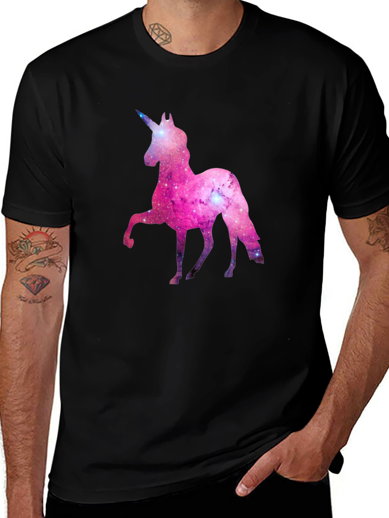 Galaxy Unicorn Black T-Shirt
