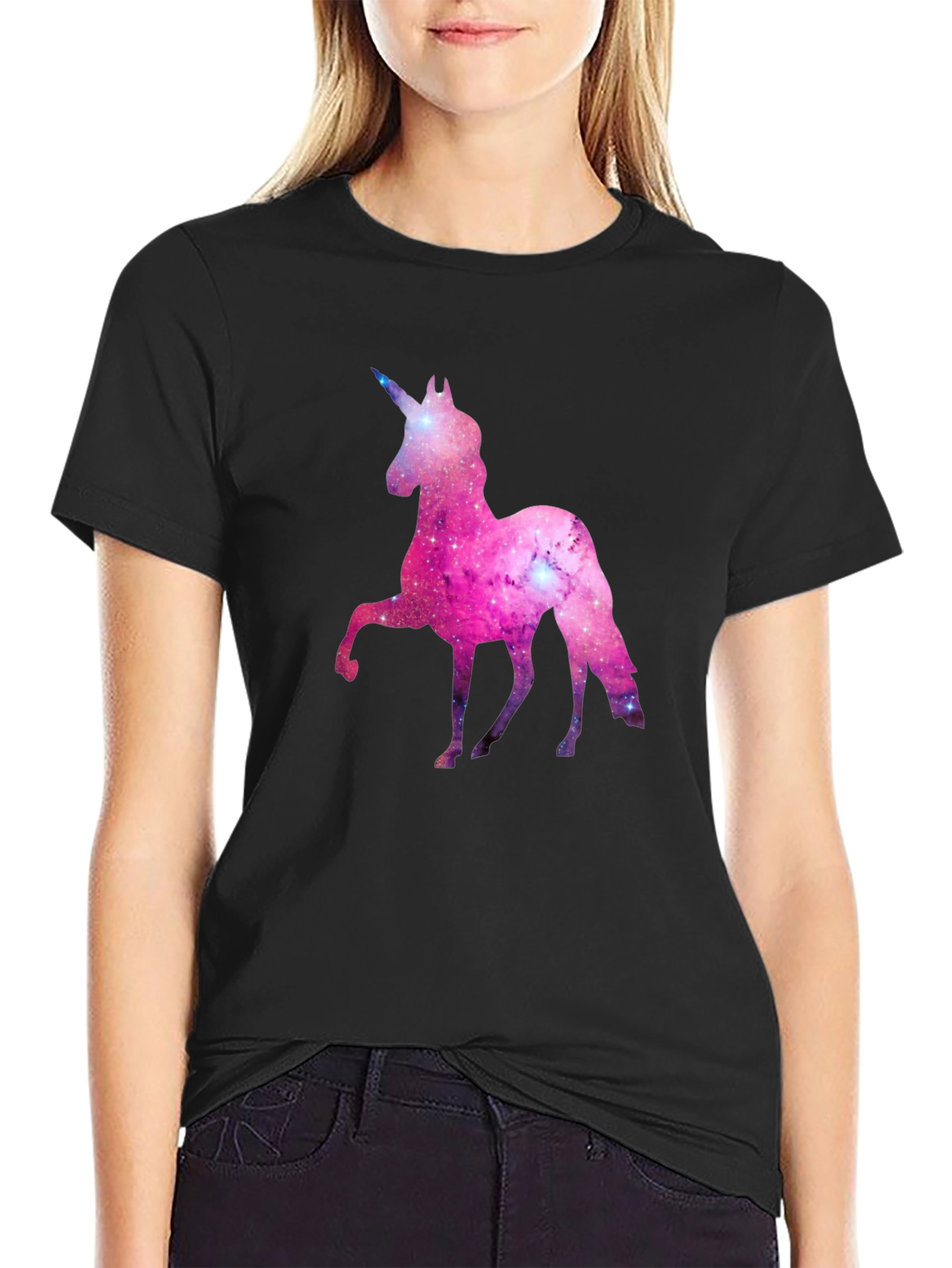 Galaxy Unicorn Black T-Shirt