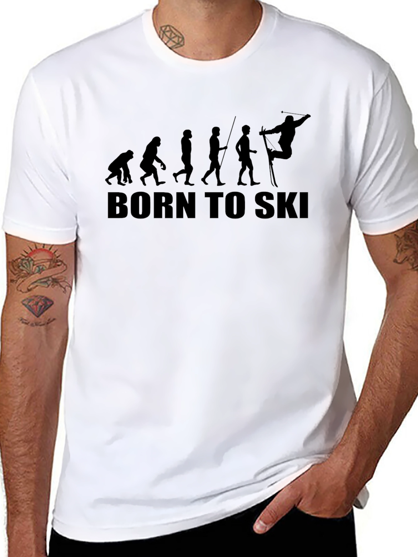 Born to Ski Evolution T-Shirt - Black