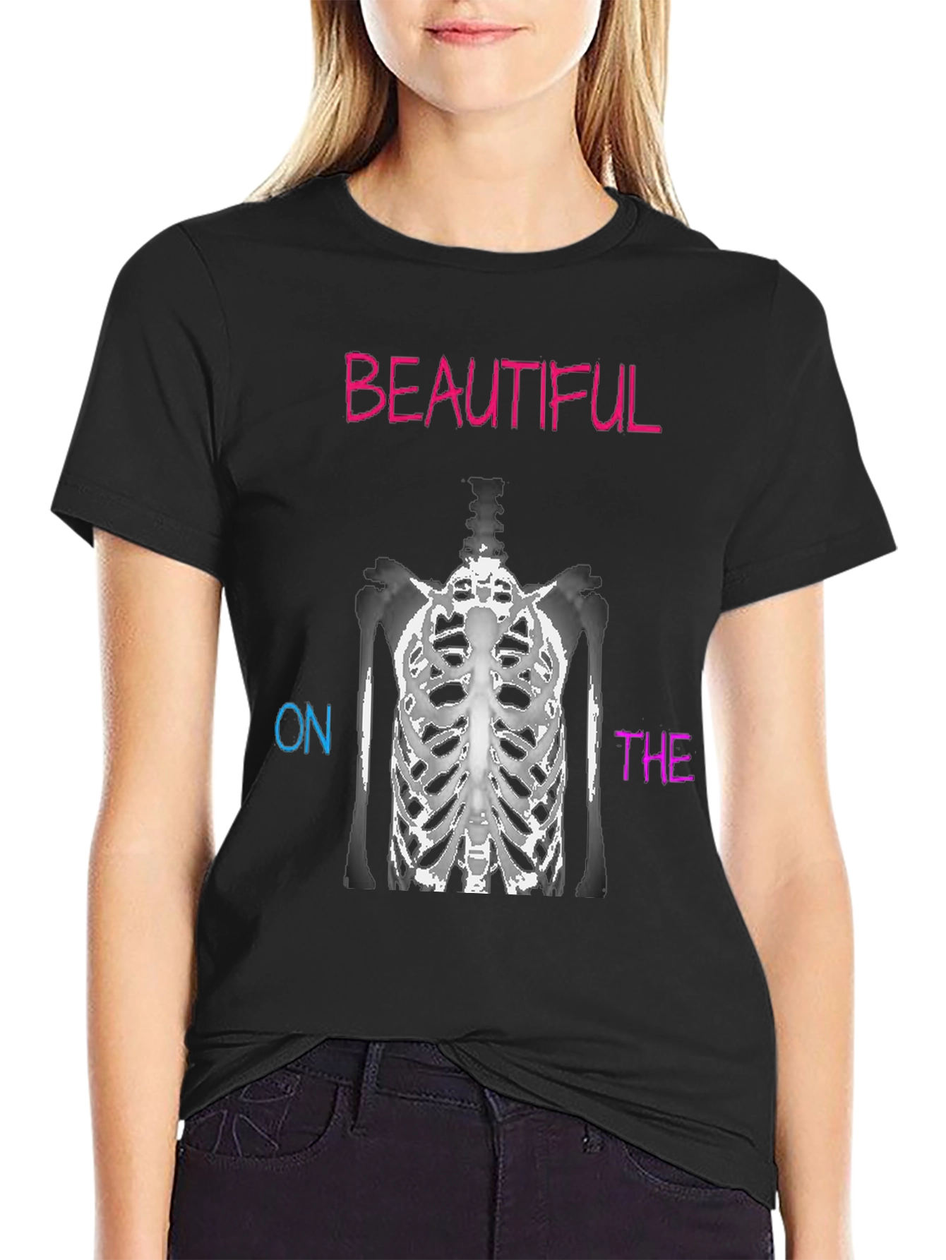 Beautiful On The Inside Skeleton Ribcage T-Shirt