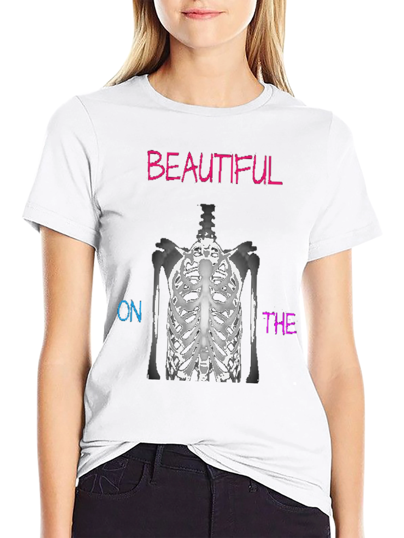 Beautiful On The Inside Skeleton Ribcage T-Shirt