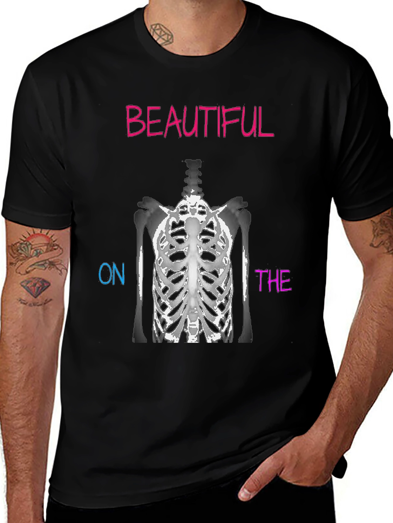 Beautiful On The Inside Skeleton Ribcage T-Shirt