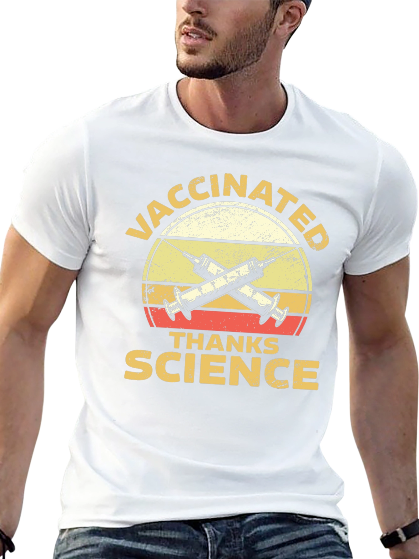 Vaccinated Thanks Science Graphic T-Shirt