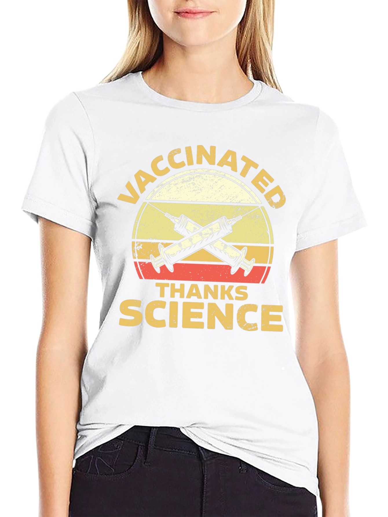 Vaccinated Thanks Science Graphic T-Shirt