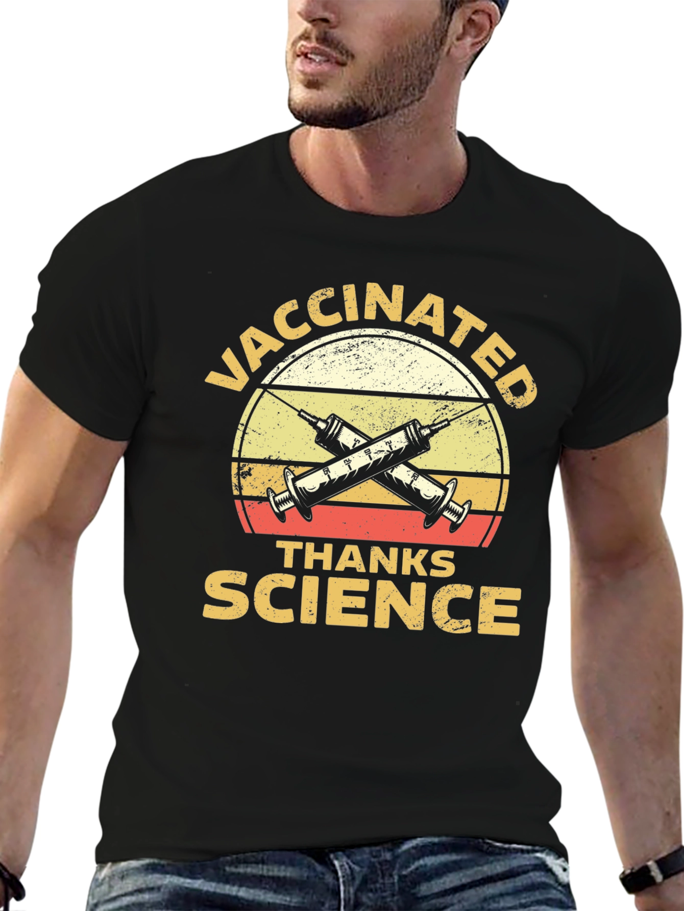 Vaccinated Thanks Science Graphic T-Shirt