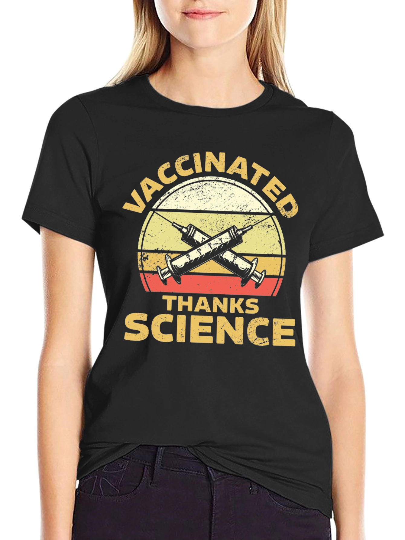 Vaccinated Thanks Science Graphic T-Shirt