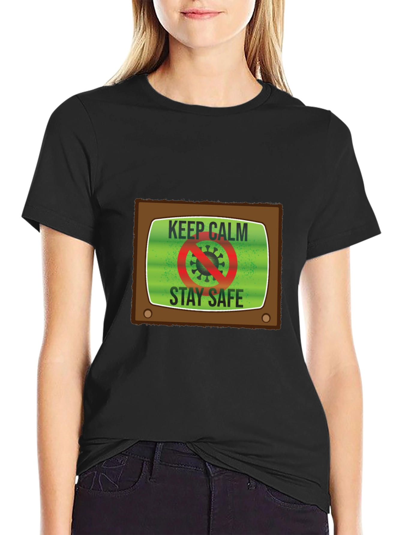 Keep Calm Stay Safe TV Graphic Tee - Unisex
