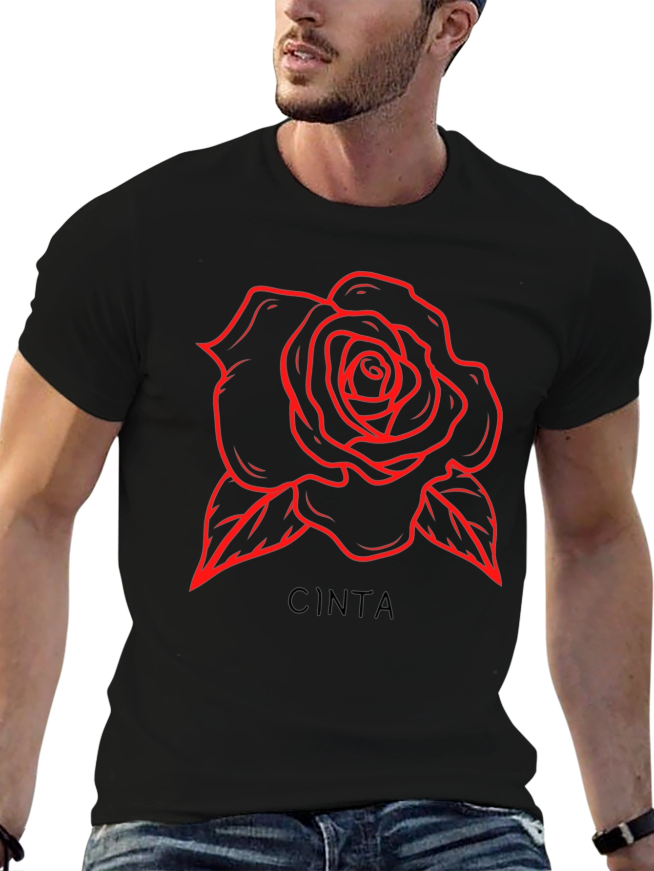 Rose CINTA Graphic T-Shirt - Black