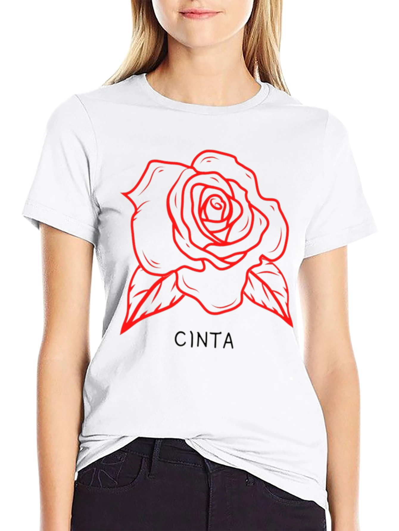 Rose CINTA Graphic T-Shirt - Black