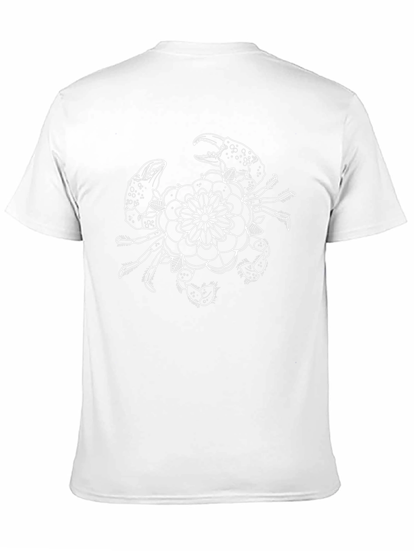 Crab & Floral Graphic Tee - Black Cotton