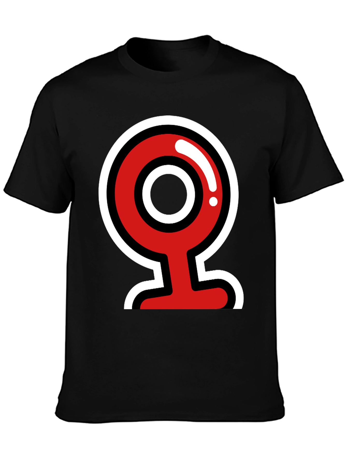 Bold Graphic Tee - Red & White Camera