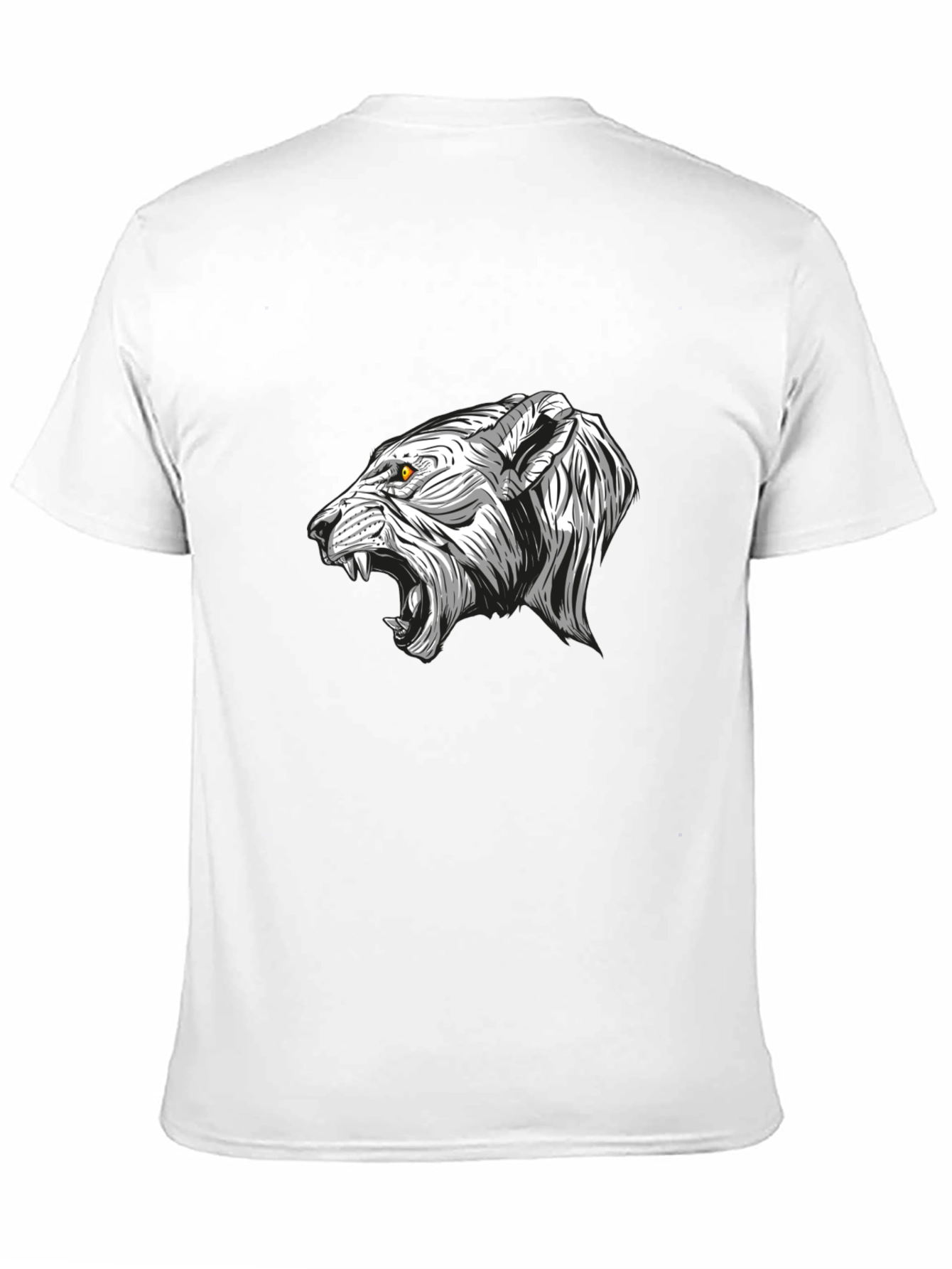 Mens Black Graphic Tee - Fierce Tiger Design