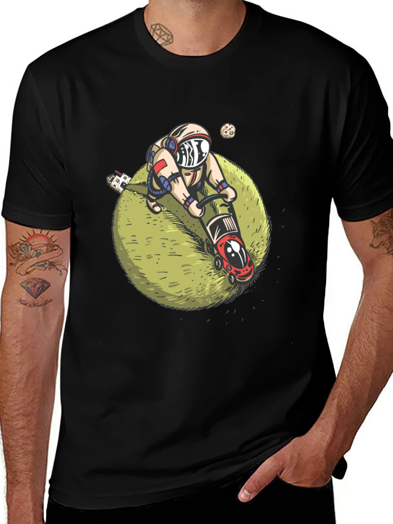 Astronaut Lawn Mowing T-Shirt - Space Humor Tee