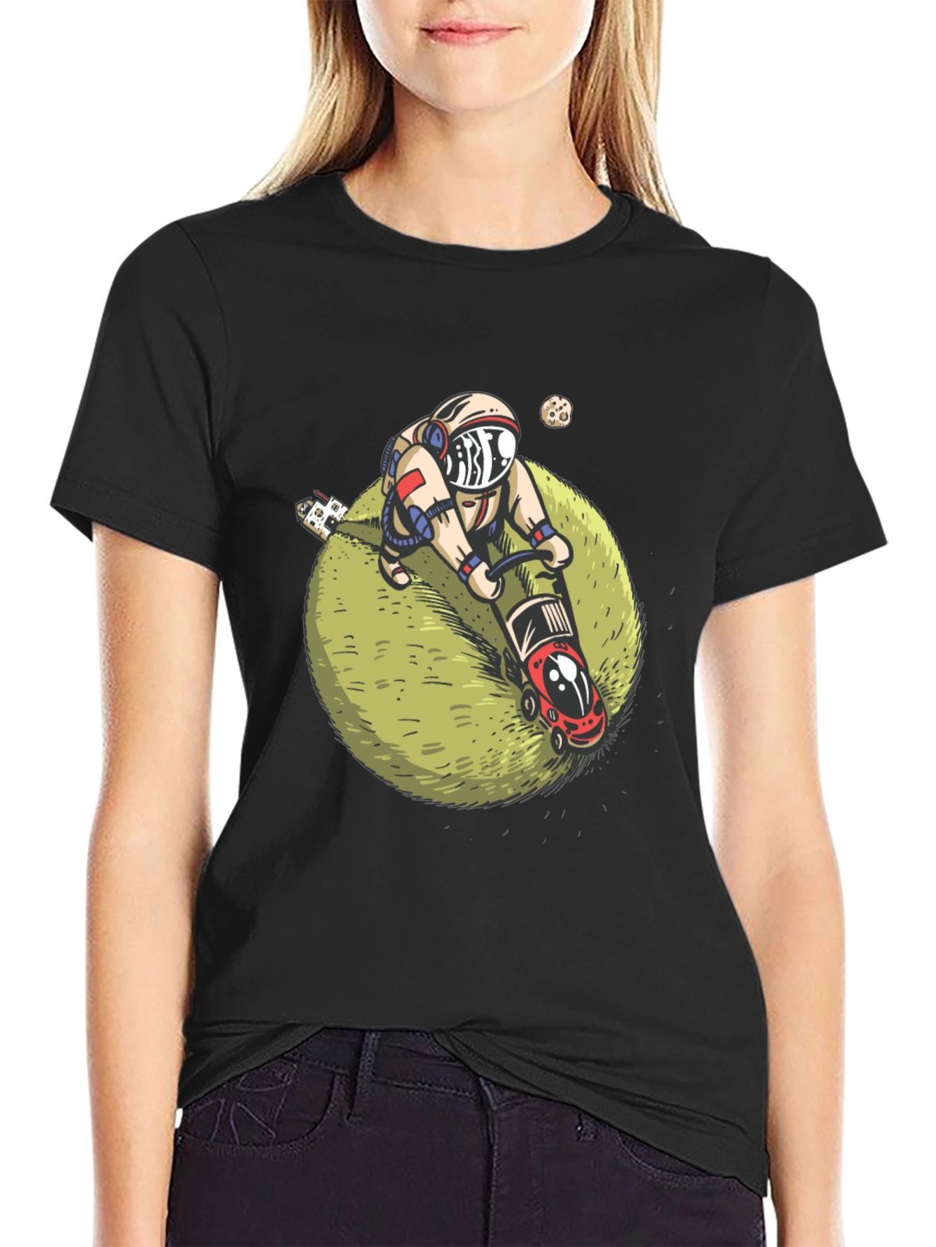 Astronaut Lawn Mowing T-Shirt - Space Humor Tee