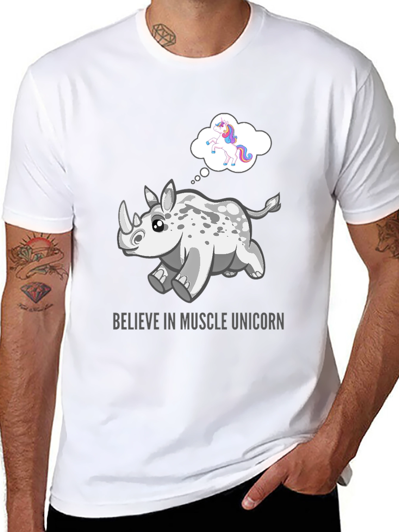 Muscle Unicorn T-Shirt - Rhino Believer