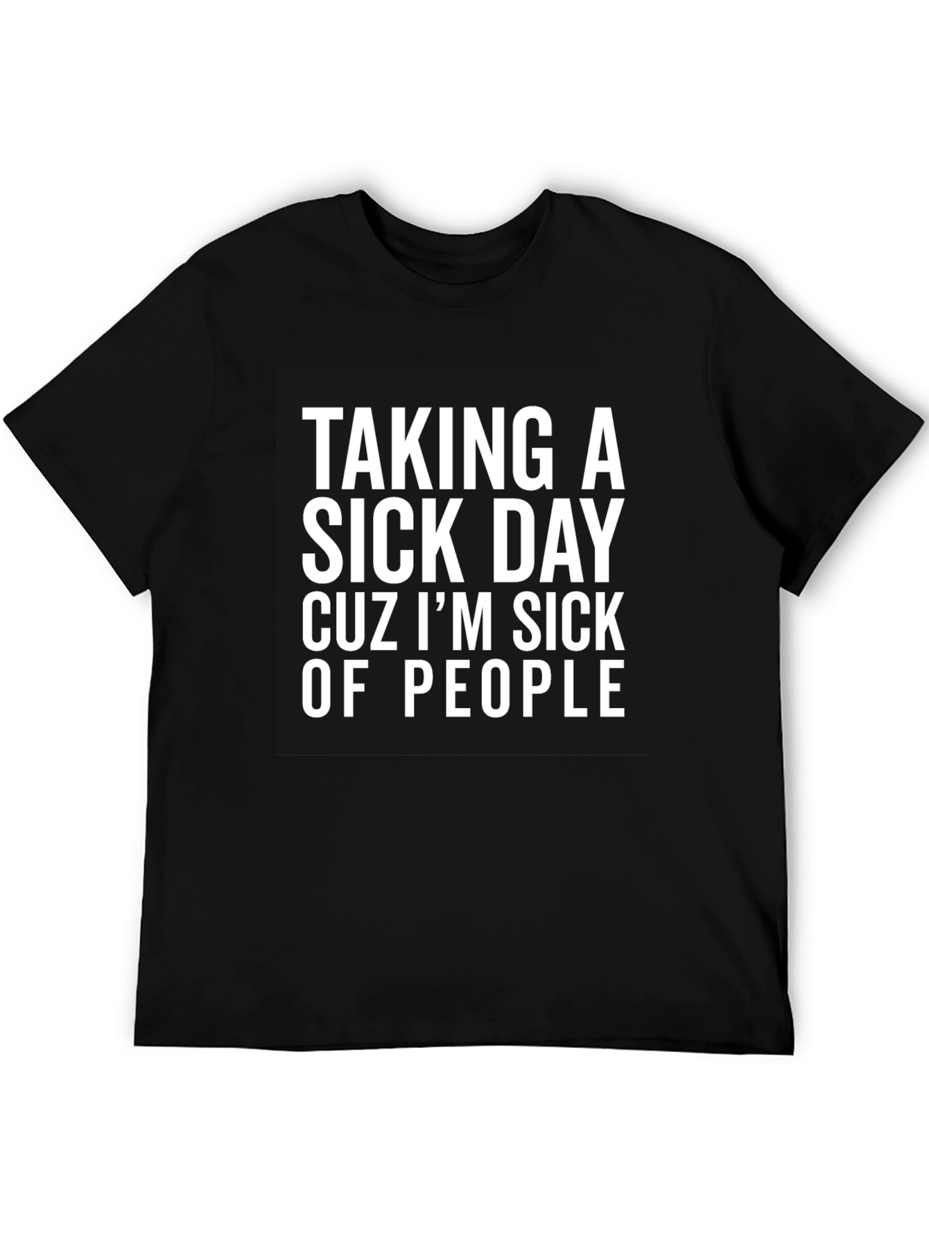 Sick of People Black Graphic Tee