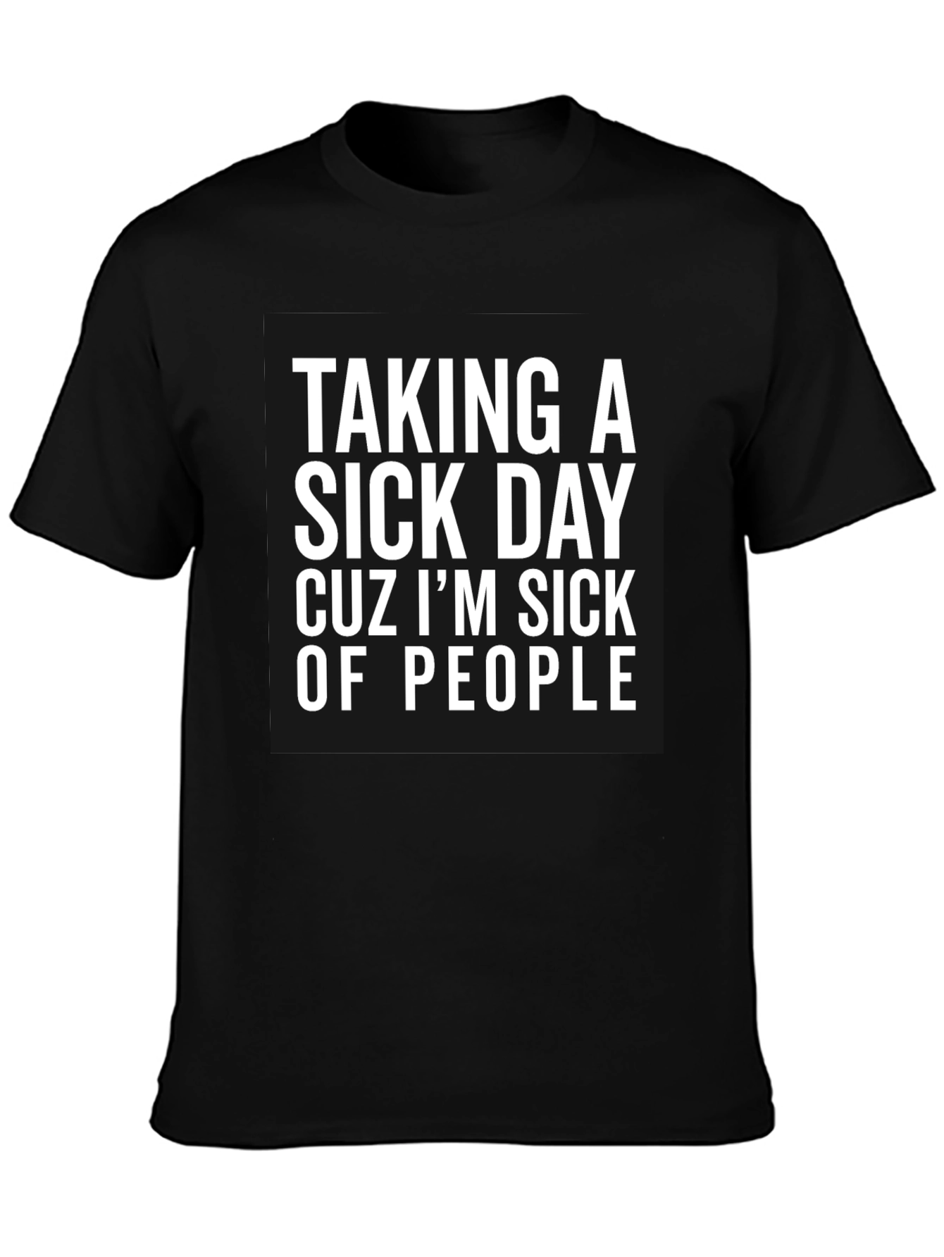 Sick of People Black Graphic Tee