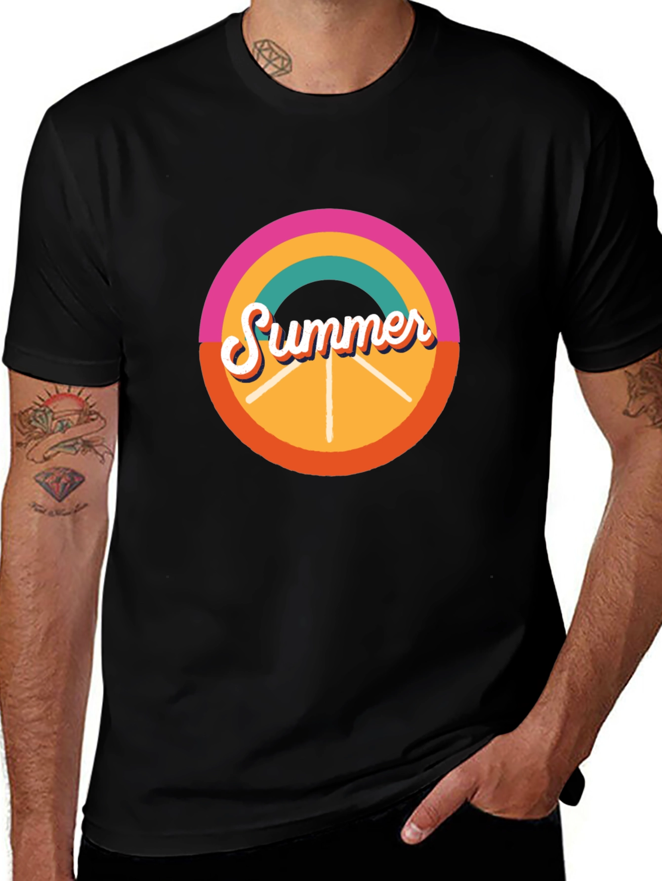 Retro Summer T-Shirt - Black Graphic Tee
