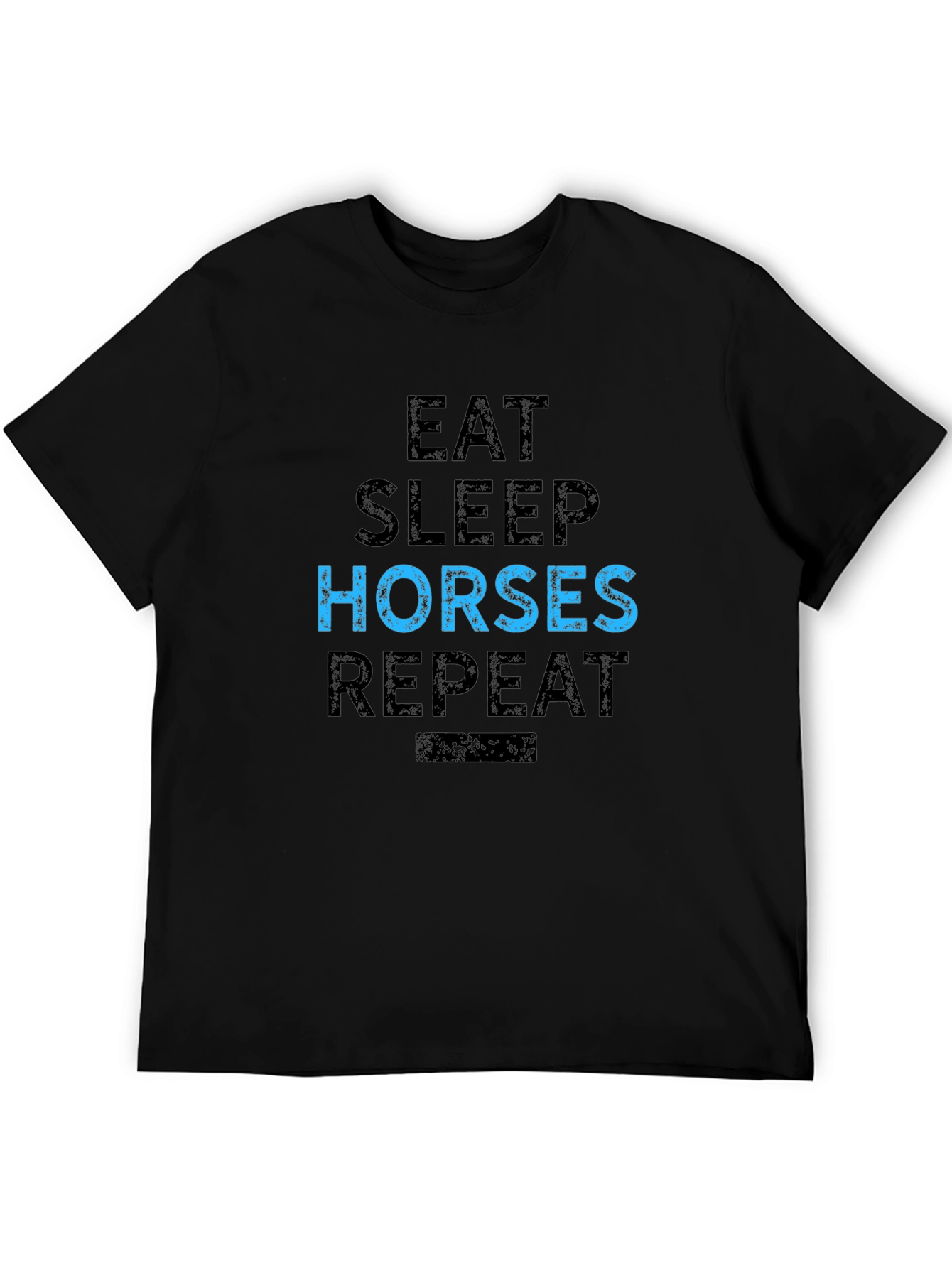 Eat Sleep Horses Repeat Black T-Shirt