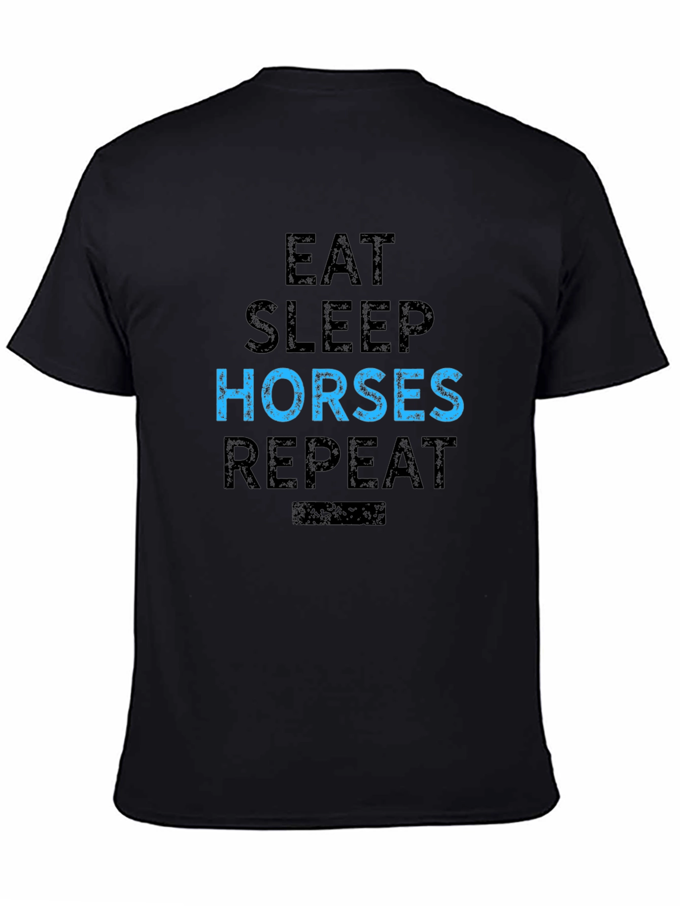 Eat Sleep Horses Repeat Black T-Shirt
