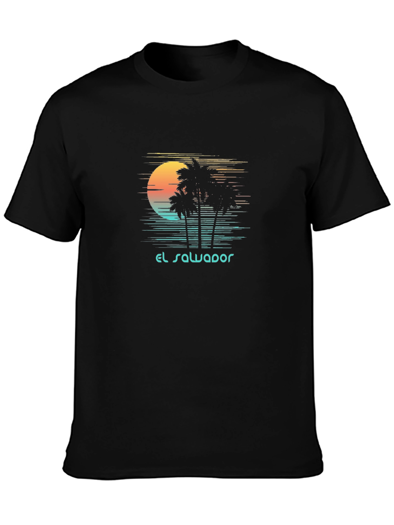 El Salvador Sunset Palm Tree Graphic Tee