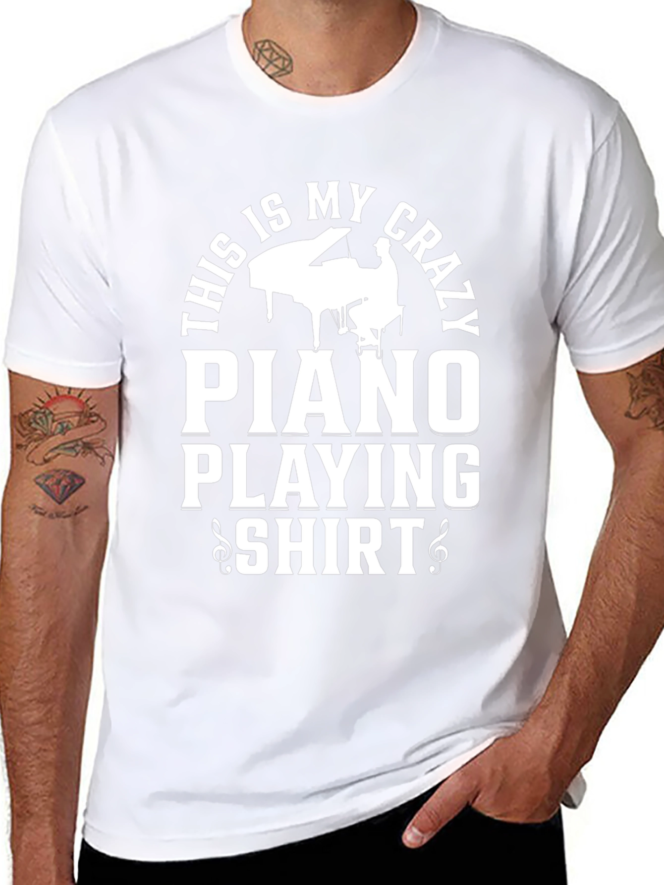 Crazy Piano Playing T-Shirt - Musician Apparel
