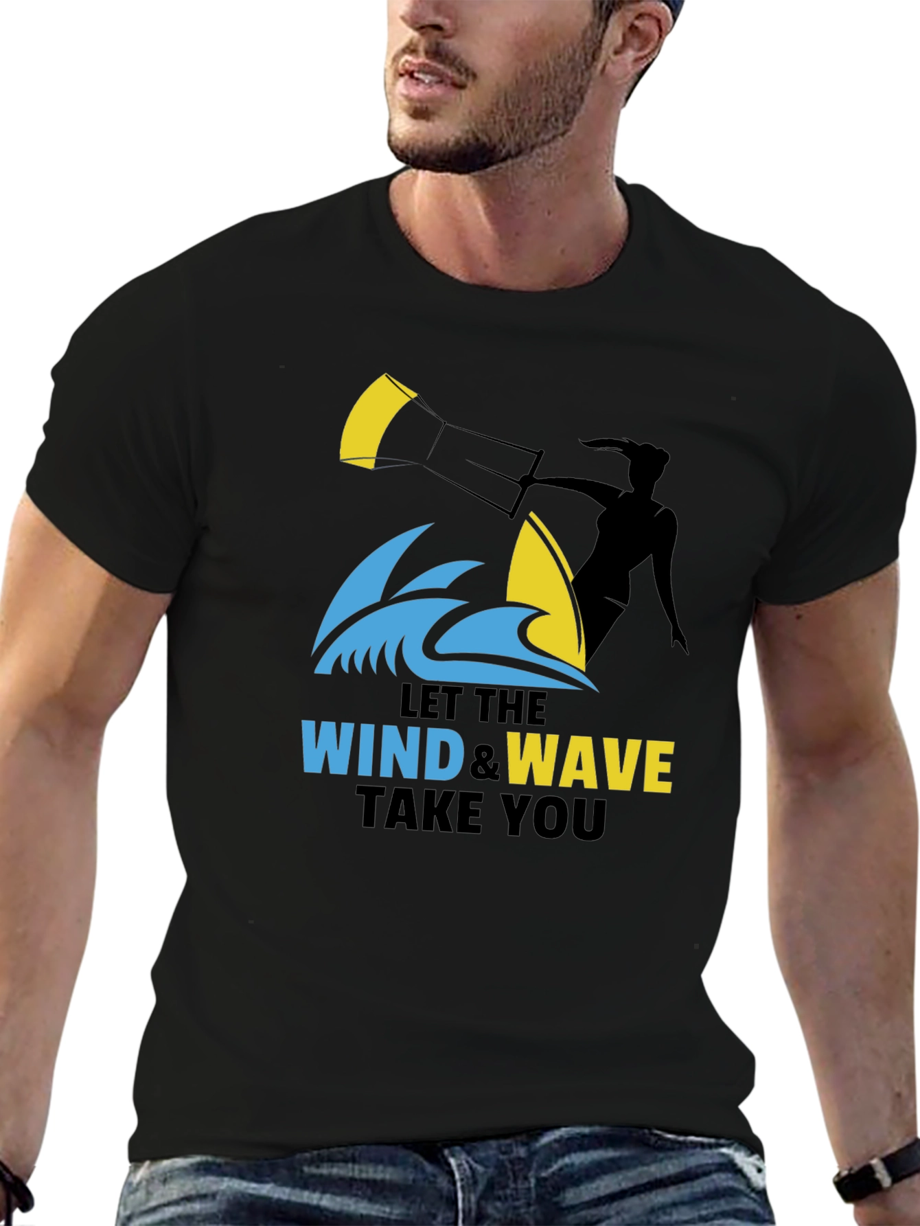 Wind & Wave Graphic T-Shirt: Kitesurfing Adventure Tee