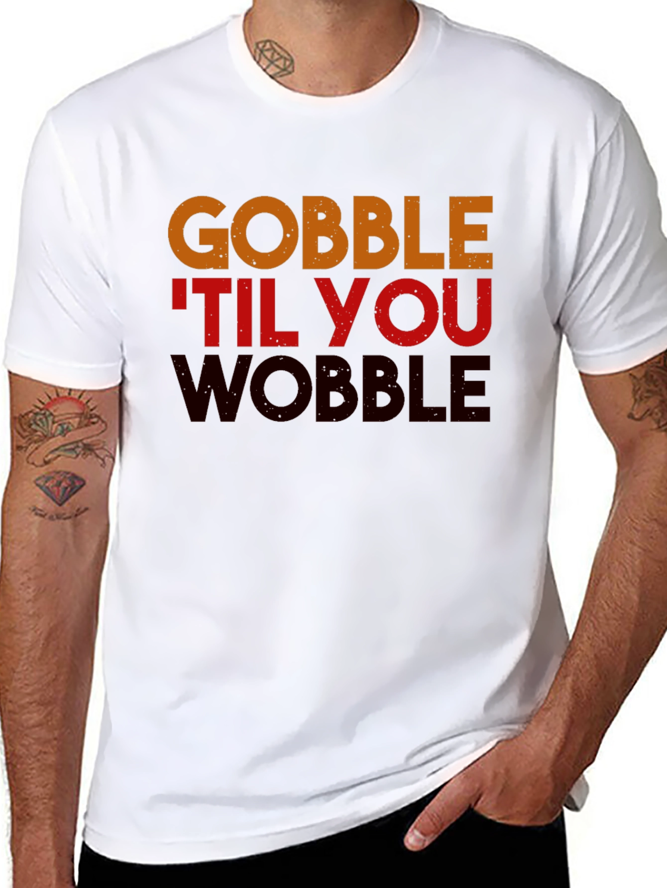 Gobble Til You Wobble Thanksgiving T-Shirt