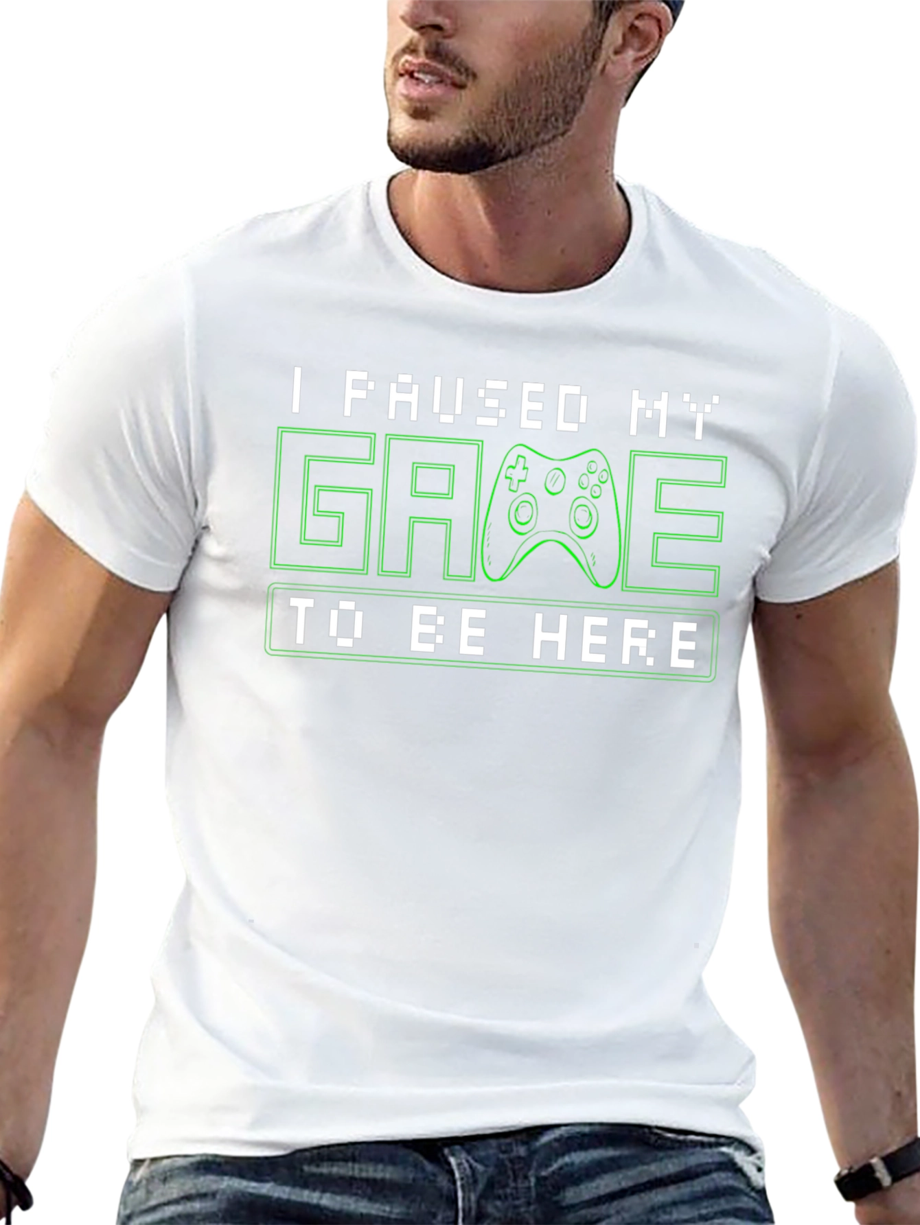 I Paused My Game to Be Here Black T-Shirt