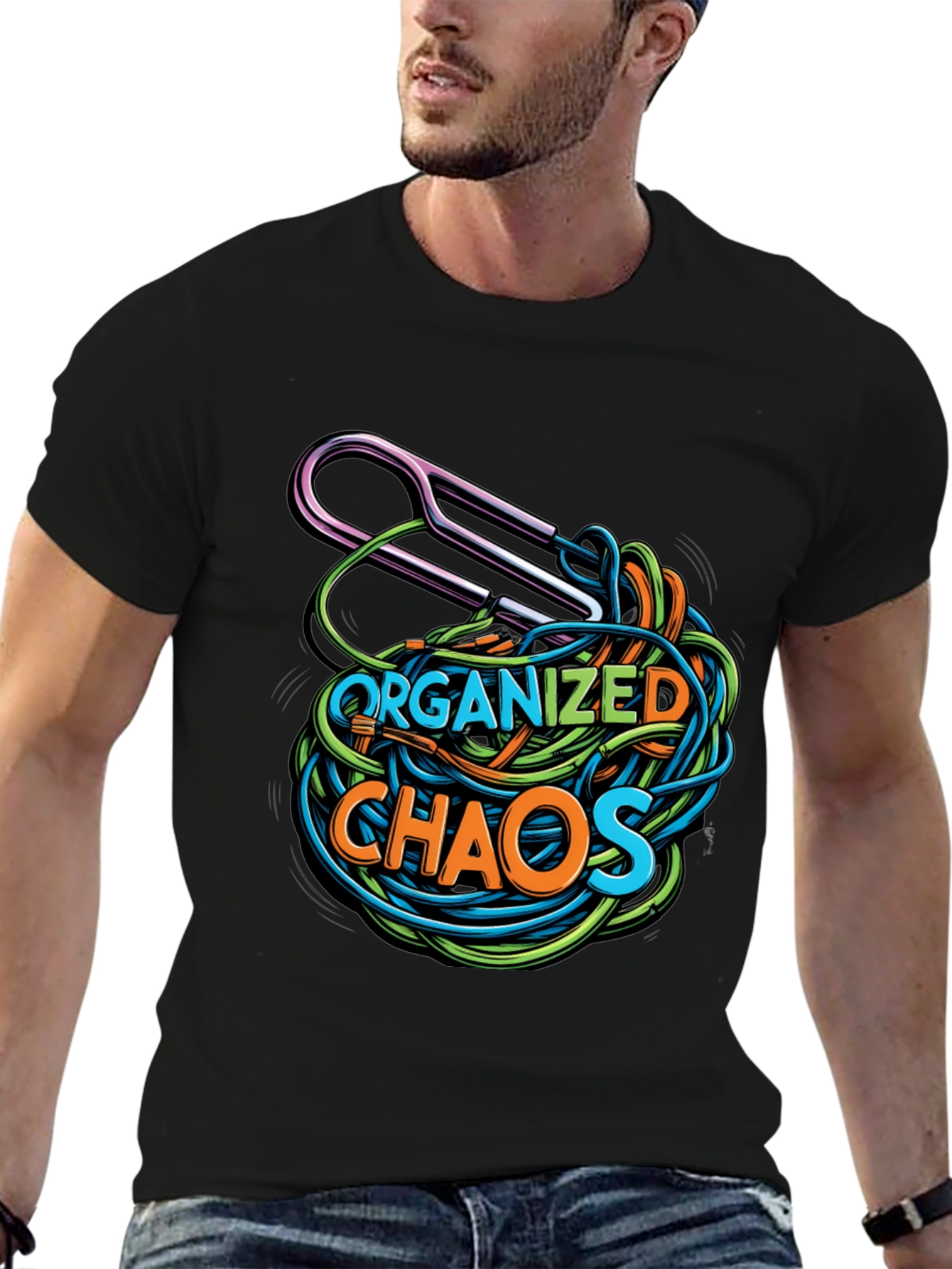 Organized Chaos Graphic Tee - Quirky Mens T-Shirt