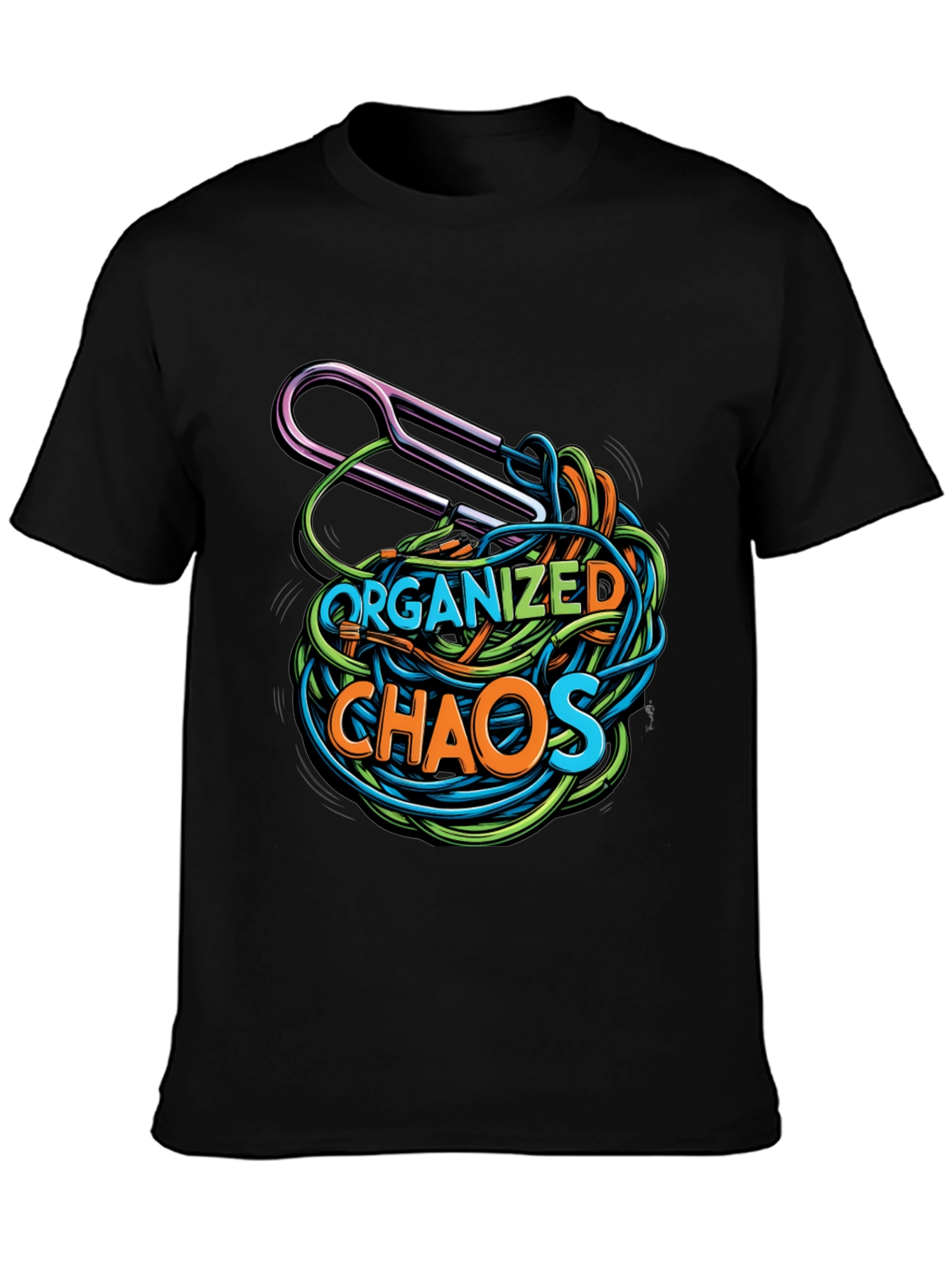Organized Chaos Graphic Tee - Quirky Mens T-Shirt