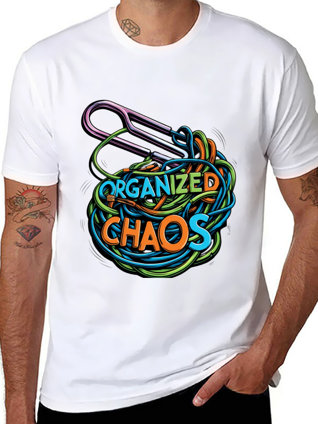 Organized Chaos Graphic Tee - Quirky Mens T-Shirt