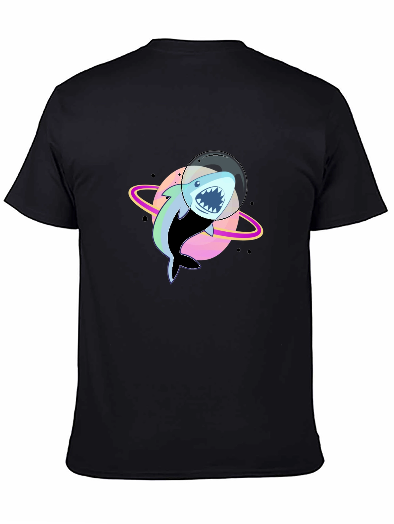 Shark Astronaut Graphic T-Shirt - Black
