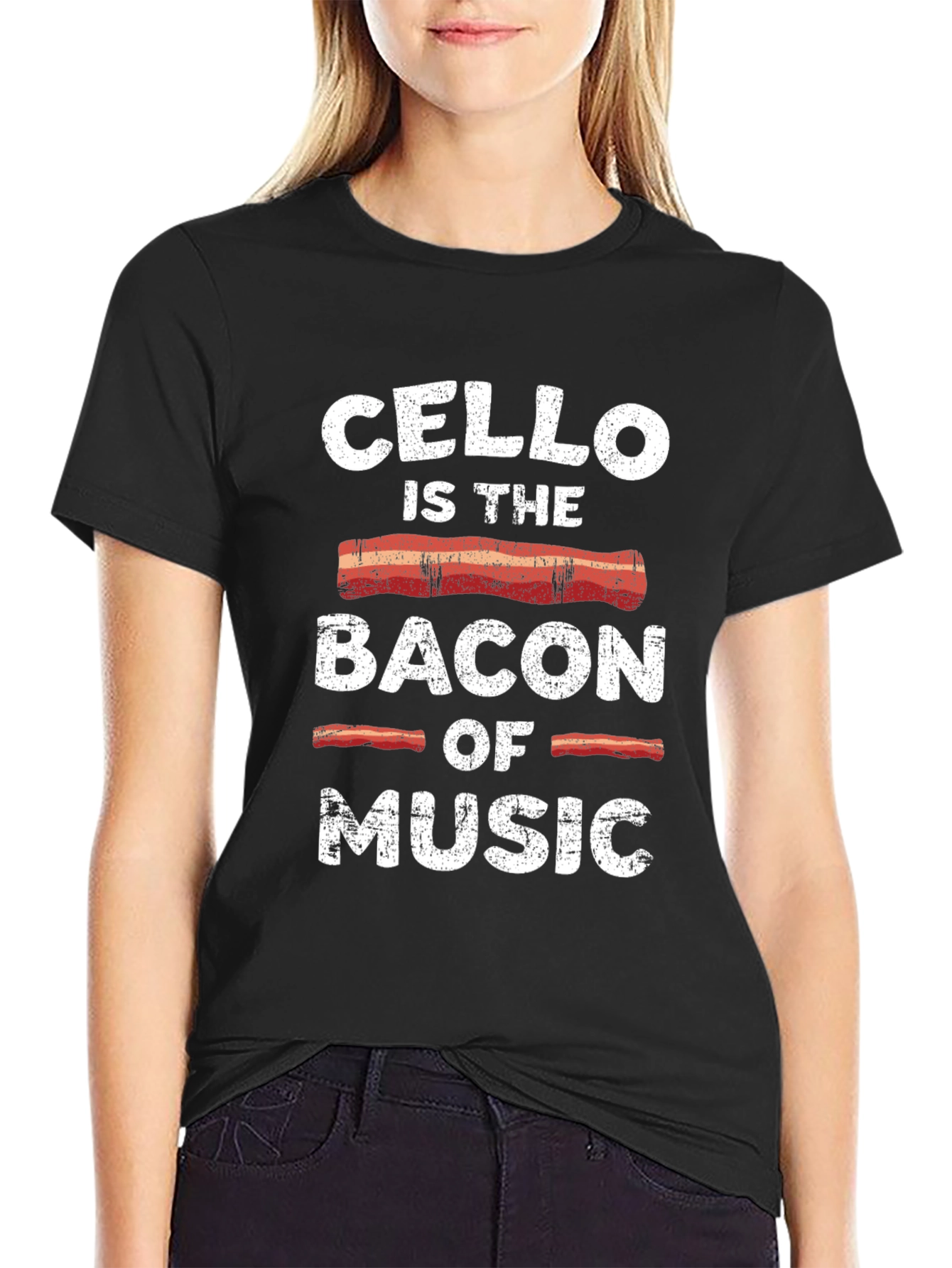 Cello Bacon Music T-Shirt Funny Musician Tee
