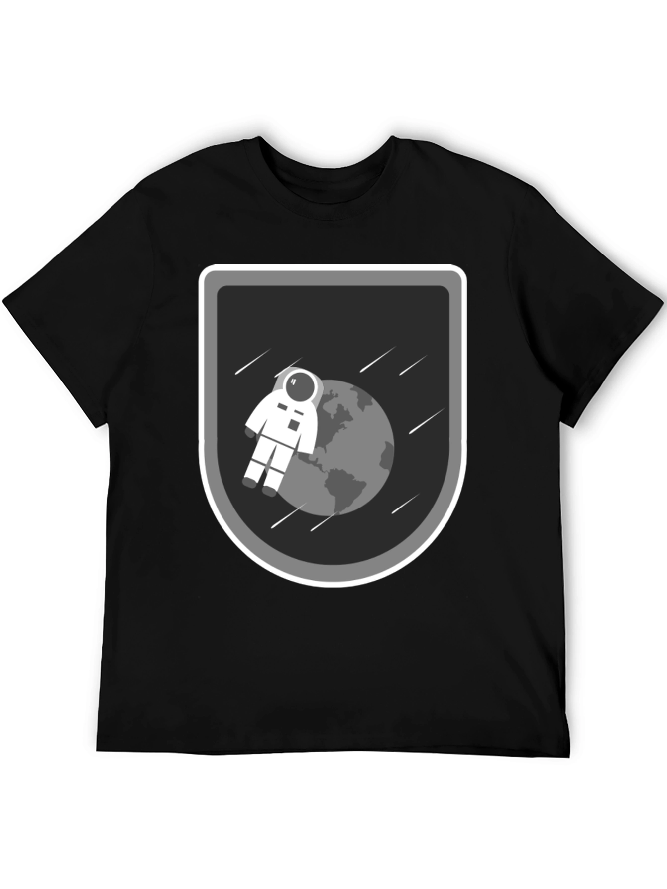 Astronaut in Space Black T-Shirt