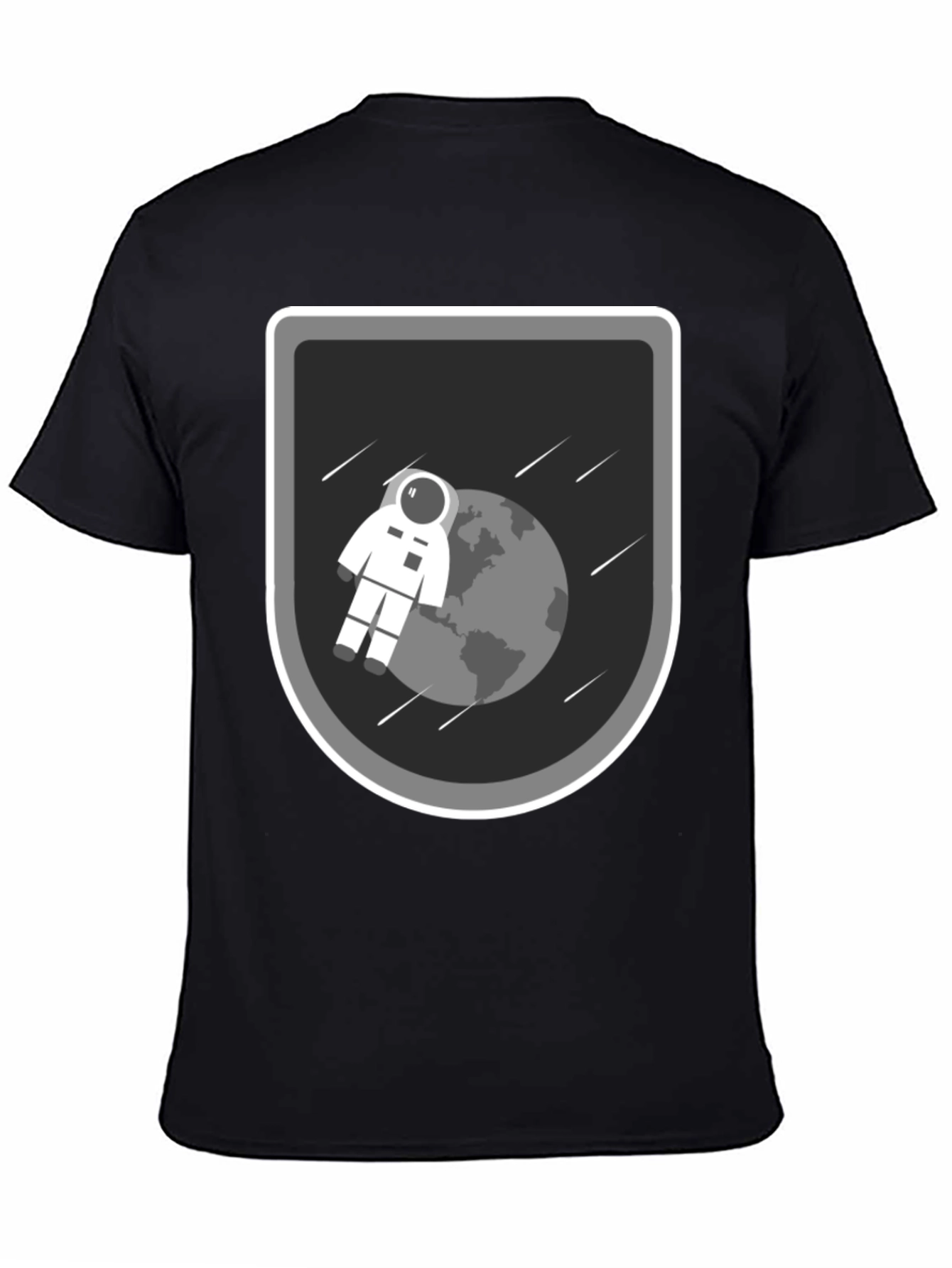 Astronaut in Space Black T-Shirt