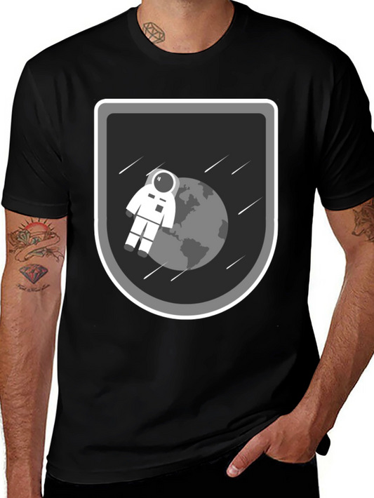 Astronaut in Space Black T-Shirt