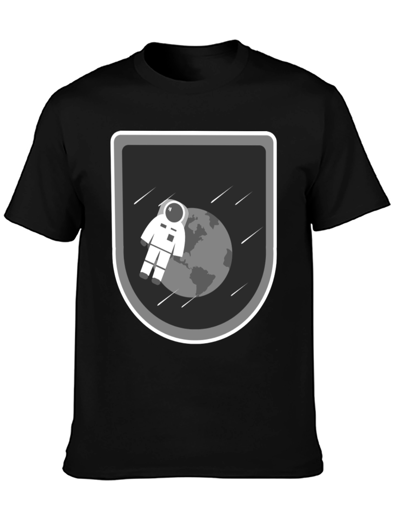 Astronaut in Space Black T-Shirt