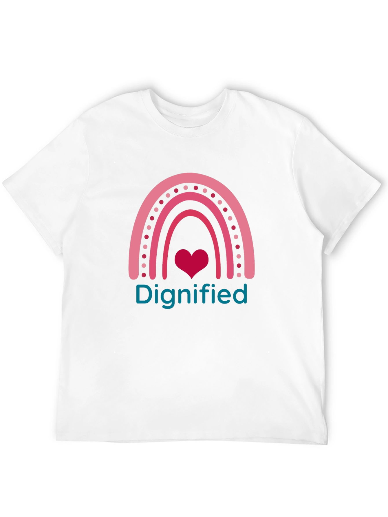Dignified Rainbow Heart Tee - Soft Cotton Comfort