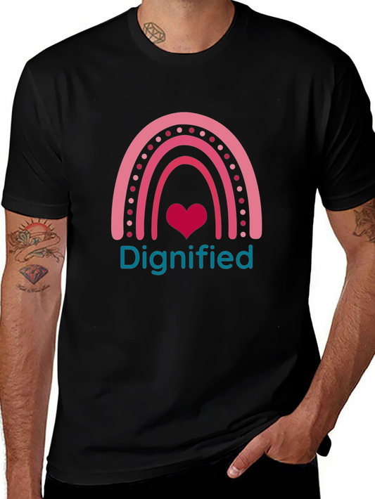 Dignified Rainbow Heart Tee - Soft Cotton Comfort