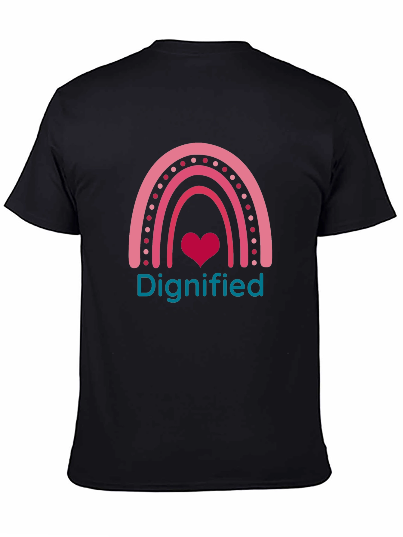 Dignified Rainbow Heart Tee - Soft Cotton Comfort