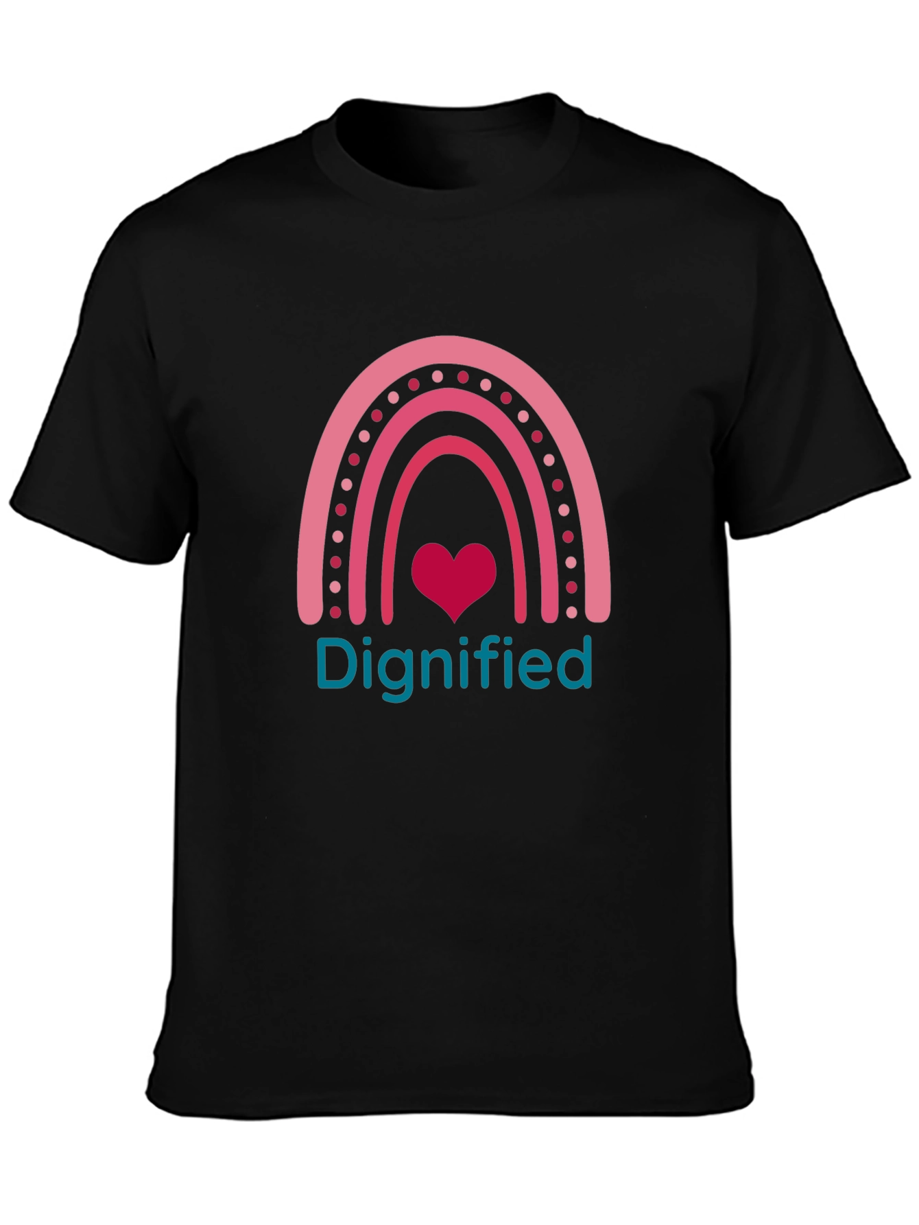 Dignified Rainbow Heart Tee - Soft Cotton Comfort