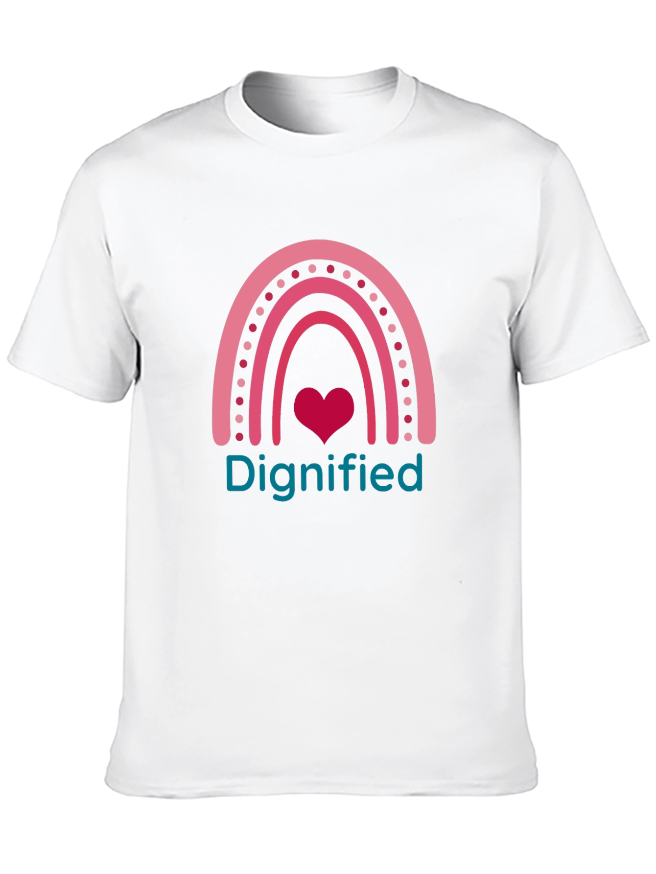 Dignified Rainbow Heart Tee - Soft Cotton Comfort