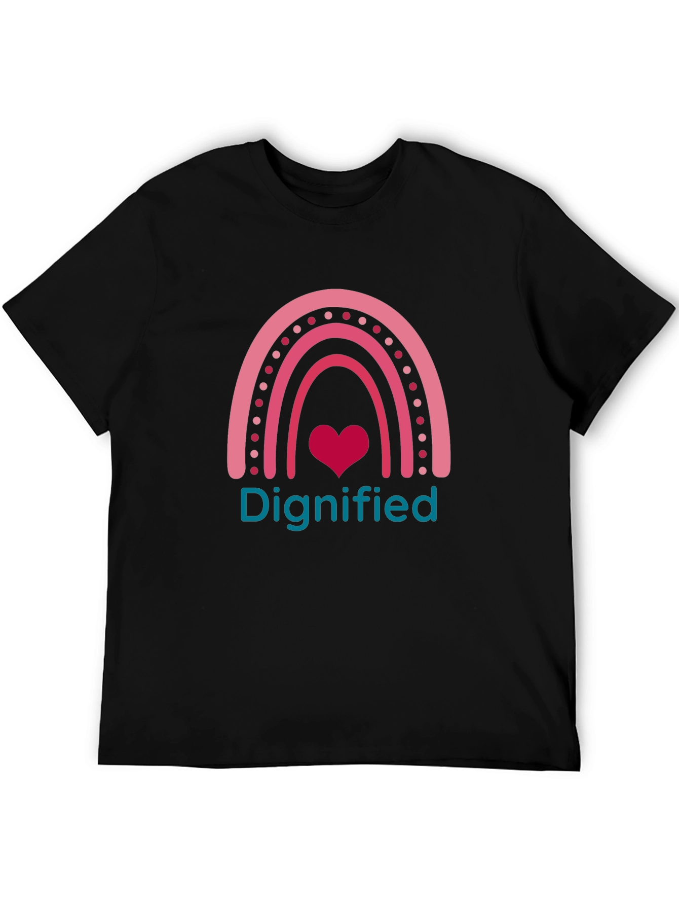 Dignified Rainbow Heart Tee - Soft Cotton Comfort