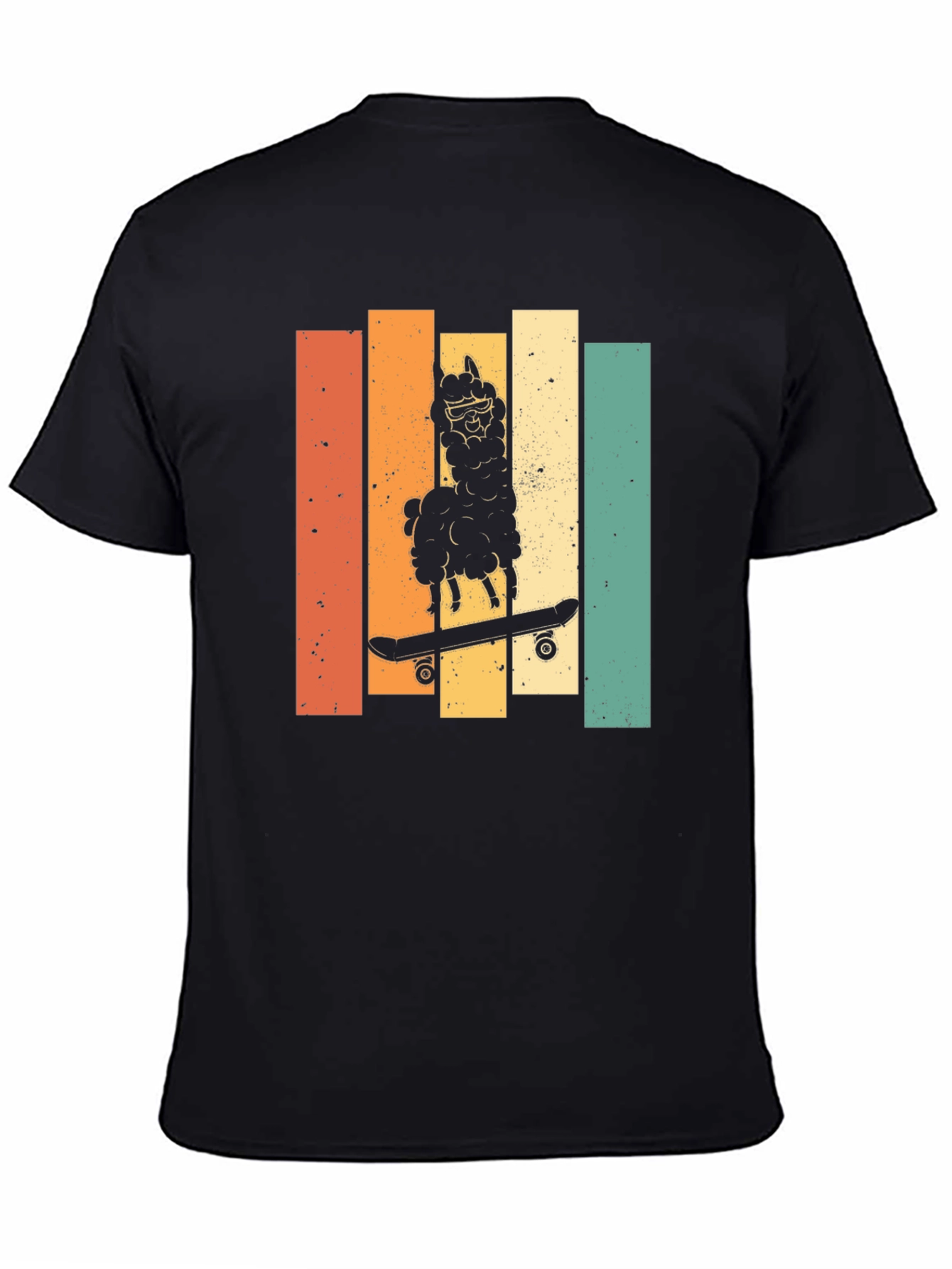 Retro Skateboard Llama Graphic Tee