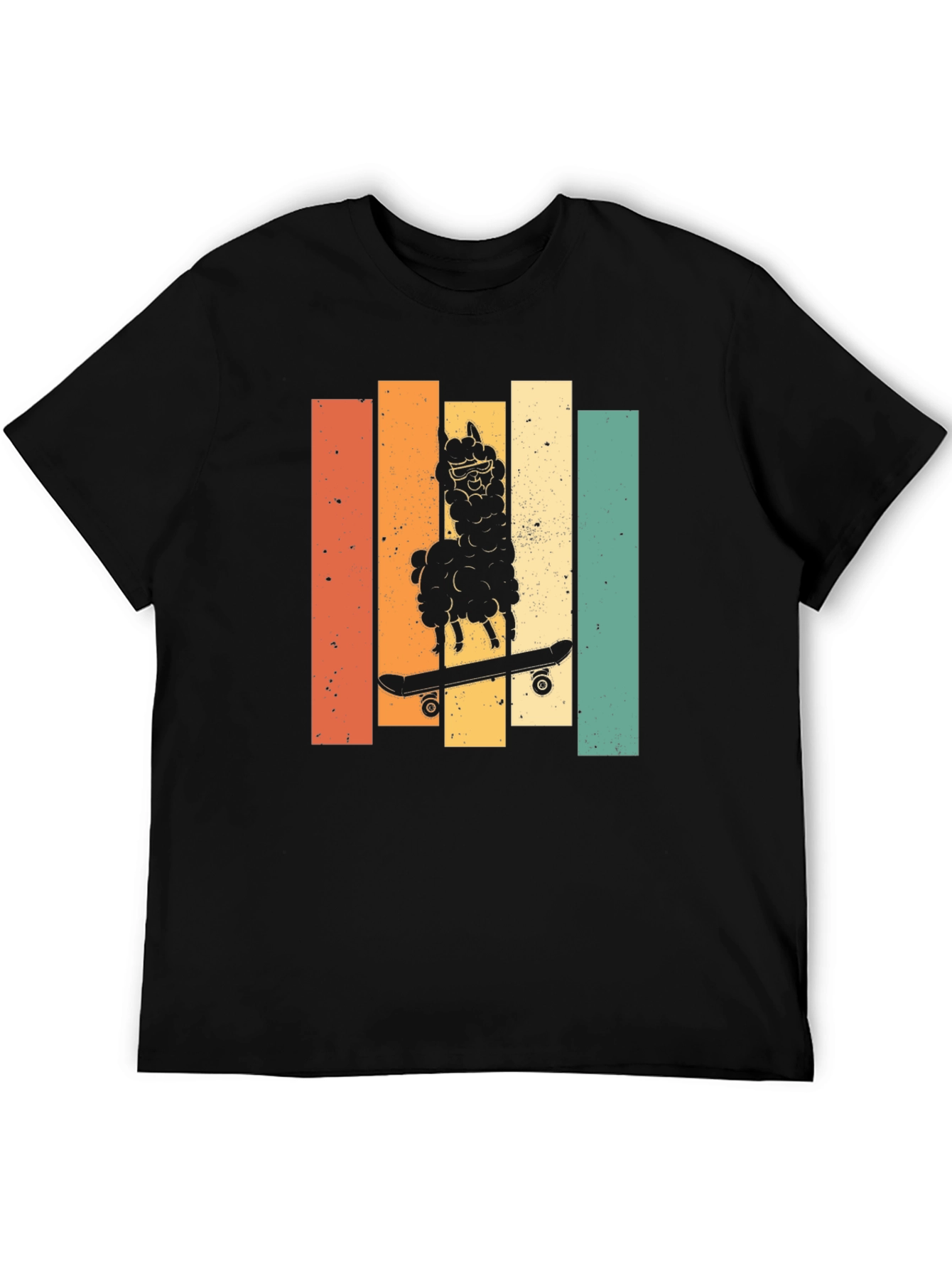 Retro Skateboard Llama Graphic Tee