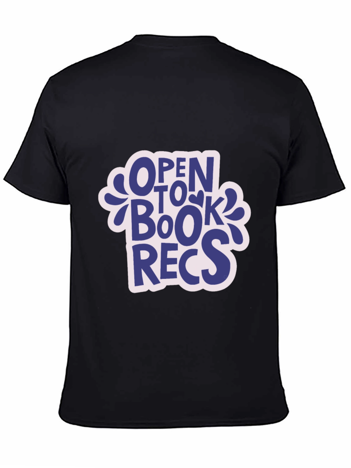 Open to Book Recs Black T-Shirt
