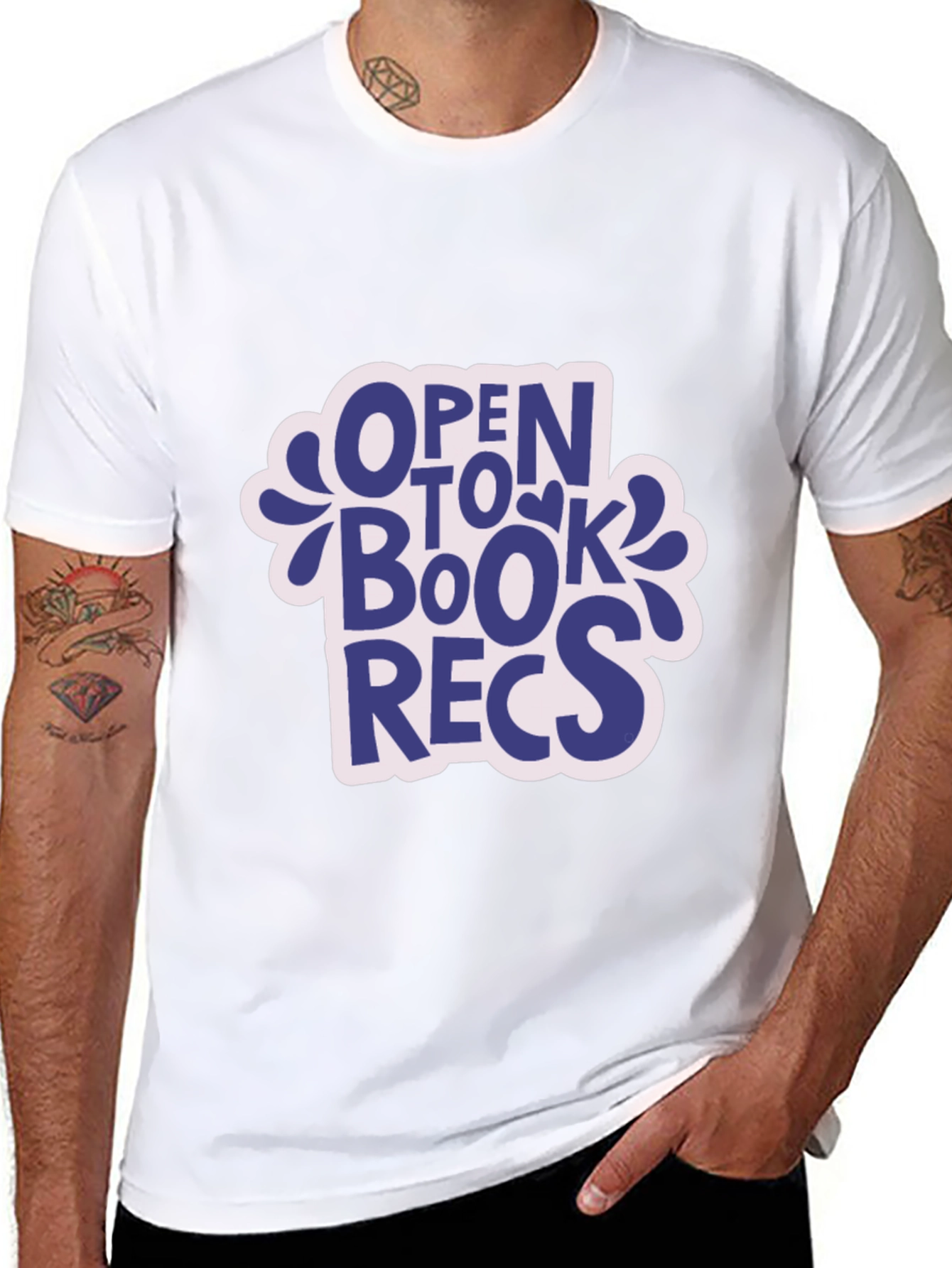 Open to Book Recs Black T-Shirt